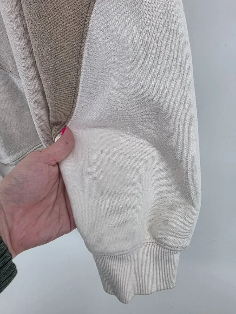 Alo Yoga Two-Tone Colorblock Hoodie & Jogger Set Size M Tan/Stone